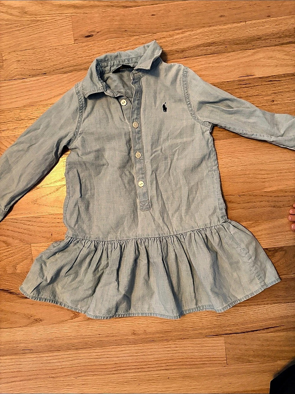 Polo Ralph Lauren Chambray Drop-Waist Dress Girls Cotton Dress